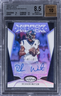 2020 Panini Certified Signatures #MS-DW Deshaun Watson Signed Card (#07/10) - BGS NM-MT+ 8.5/ BGS 10